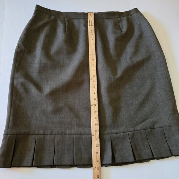 Jones Studio Brownish Gray Pleated Hem Lined Midi Skirt Plus Sz 22W - Picture 5 of 13